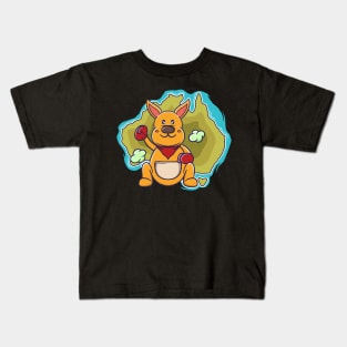 kangaroo on the Australian continent Kids T-Shirt